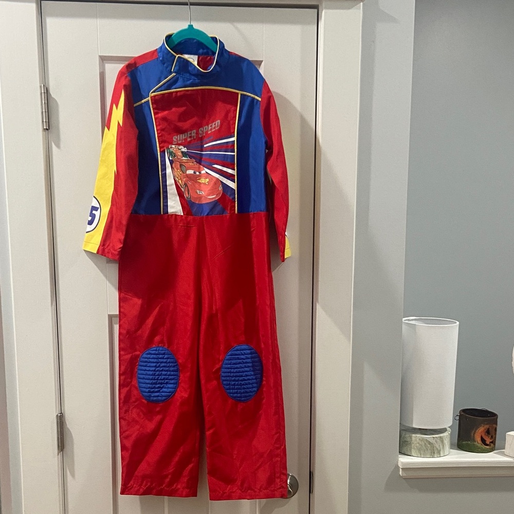 Disney Cars Lightning McQueen Pit Crew Jumpsuit Halloween Costume Dress Up 5/6